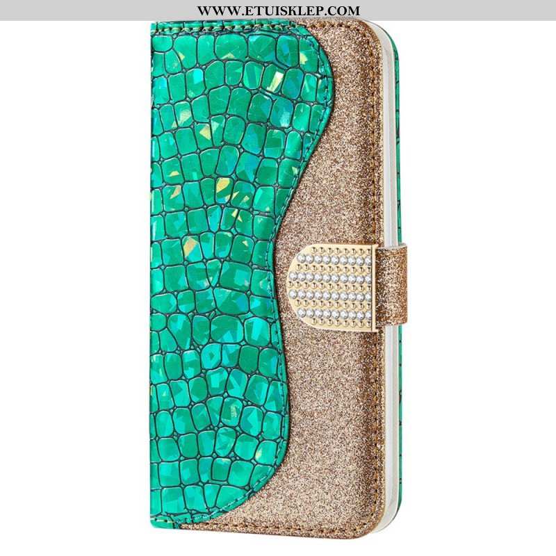 Obudowa Etui Na Telefon do Samsung Galaxy S22 Ultra 5G Krokodyle Diamenty